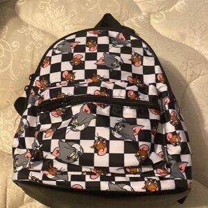 Tom and jerry checkered mini backpack purse